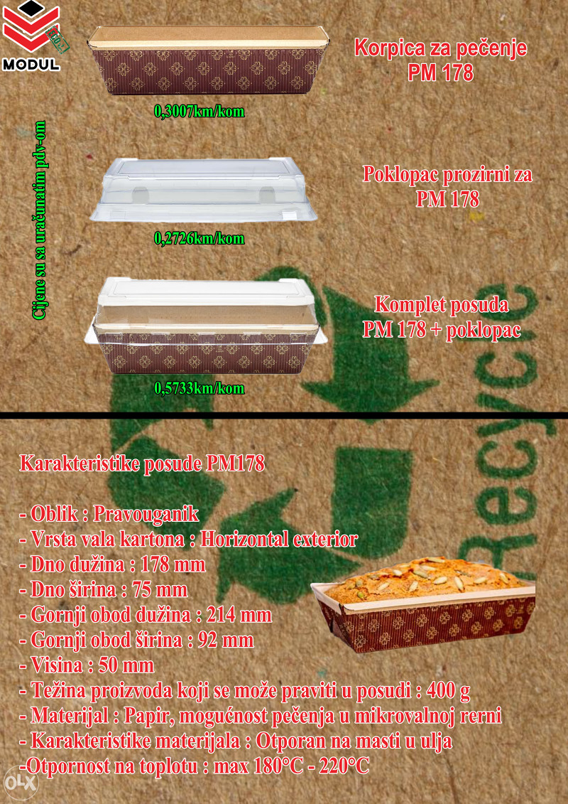 Kartonske posude za pečenje