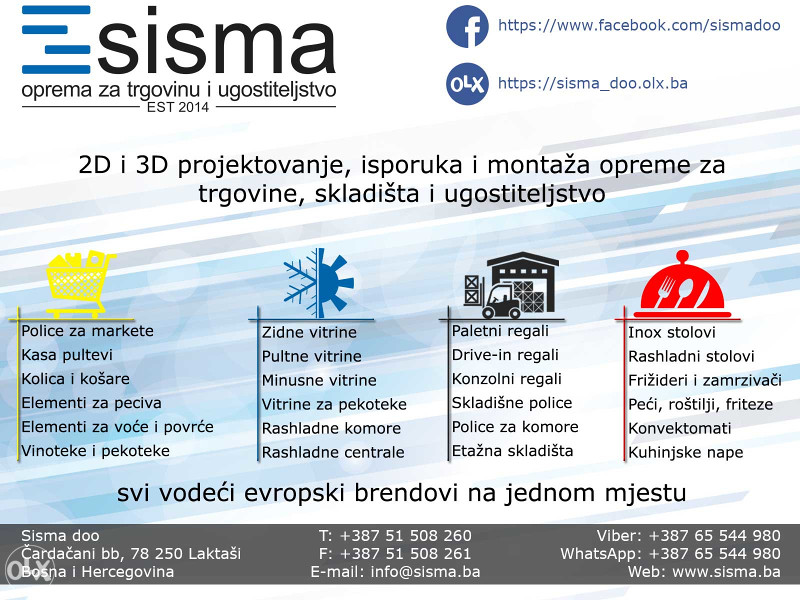 Rashladna oprema, rashladne vitrine, rashladna vitrina