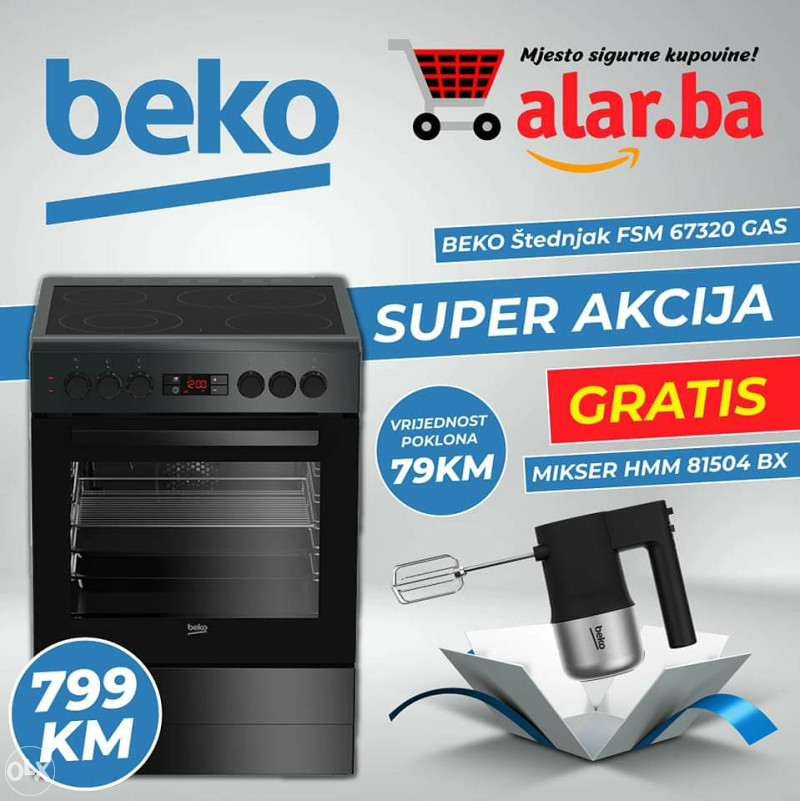 BEKO FSM 67320 GAS elektricni sporet stednjak - Električni šporeti - OLX.ba