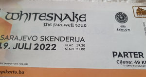 Karta za koncert Whitesnake