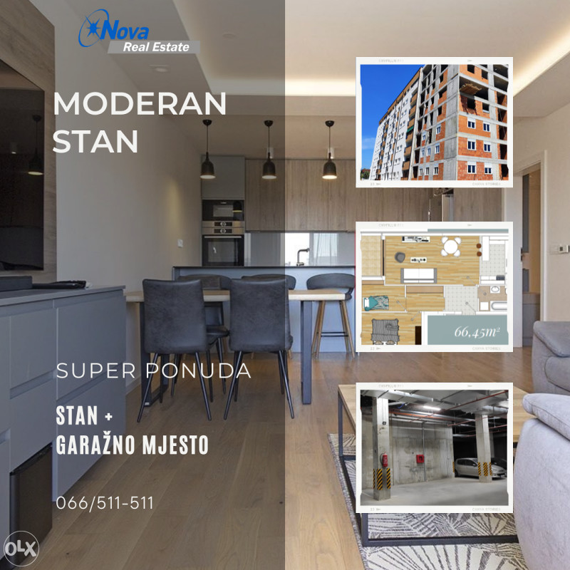 Trosoban stan 66 m2 BL - Borik blizu Rebrovačkog mosta