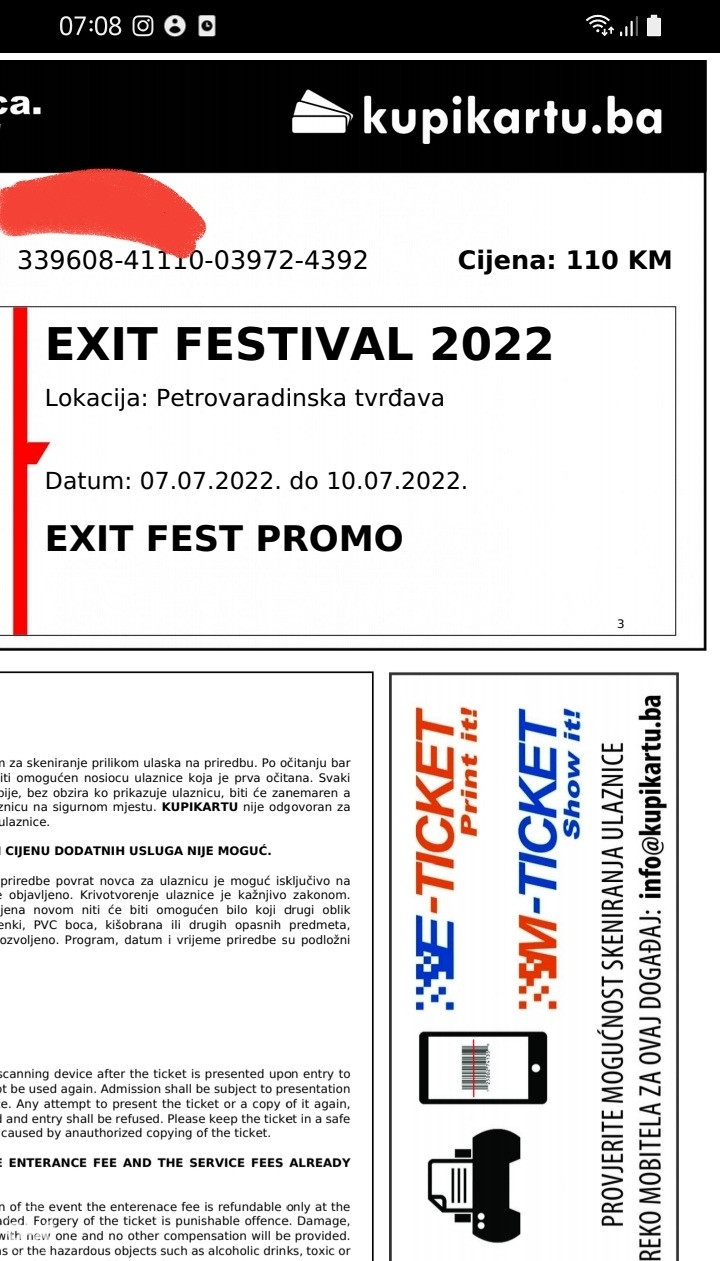 Festivalska karta EXIT 2022