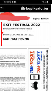 Festivalska karta EXIT 2022