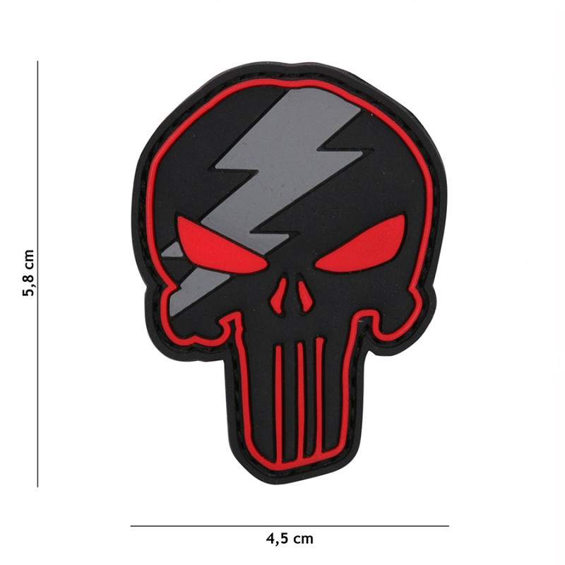 Čičak, Patch 3D PVC Punisher thunder red Vojne i policijske oznake