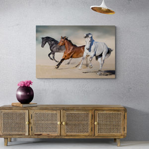 Canvas slika - Divlji konji u galopu, priroda, pustinja