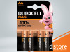 Duracell Baterija alkalna, AA, 1,5 V, blister 4  dstore