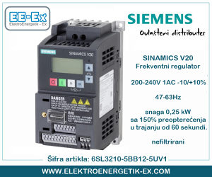 SIEMENS Frekventni regulator 0.25kW 6SL3210-5BB12-5UV1