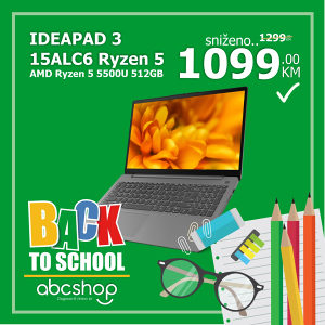 Lenovo Laptop IdeaPad 3 15ALC6 15.6" FHD IPS Ryzen 5 5