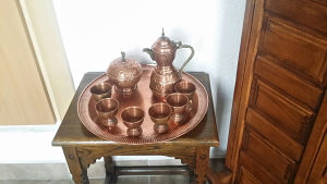 Starine antikviteti bakreni set za kafu za 6 osoba