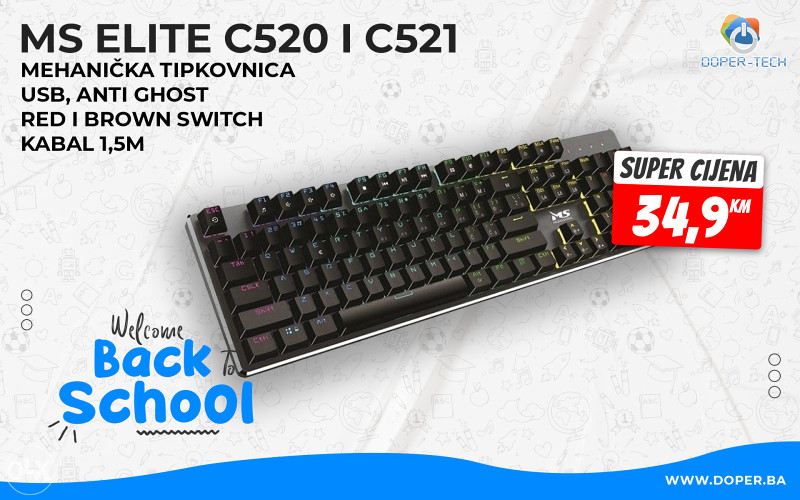Gaming tipkovnica MS Elite C521 mehanička LED RGB