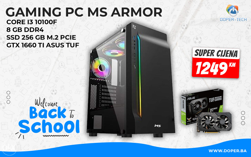 Gaming PC Armor V300-01; i3-10100F; GTX 1660Ti; SSD - Desktop Računari ...