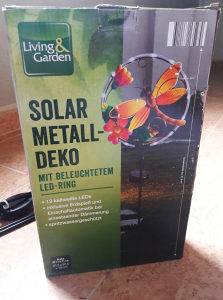 Solarna dekoracija za vrt-leptir metalni prsten