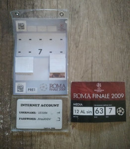Stara karta ulaznica finale lige prvaka Roma 2009