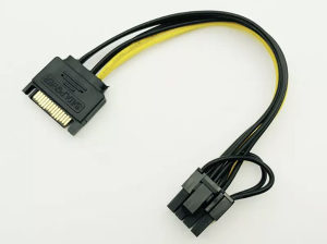 SATA 15pin na 8 pin (6+2) power napojni kabal za grafičku