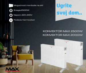 GRIJALICA KONVEKTOR MAX 2000W/2500W