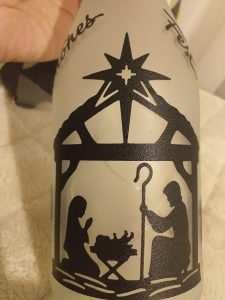 Dekoracija za Božic boca koja svijetli