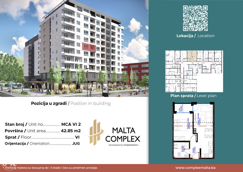 Novogradnja-Dolac Malta 42.85m2