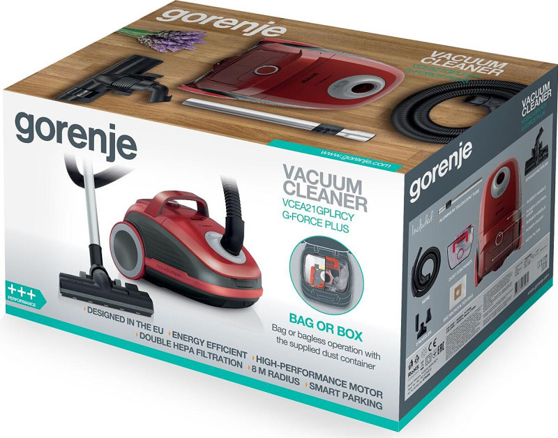 GORENJE Usisivač sa vrećicom VCEA21GPLRCY crveni