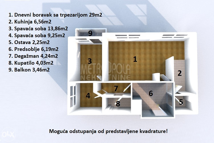 Nekorišten, trosoban stan s parkingom, Dobrinja V