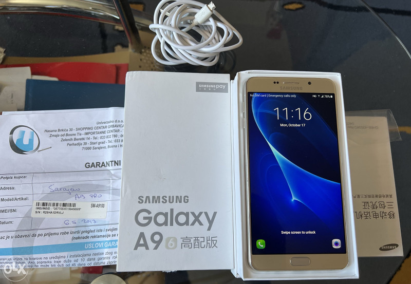 Samsung A9 Pro. 4/32. Stanje odlicno. Full pack