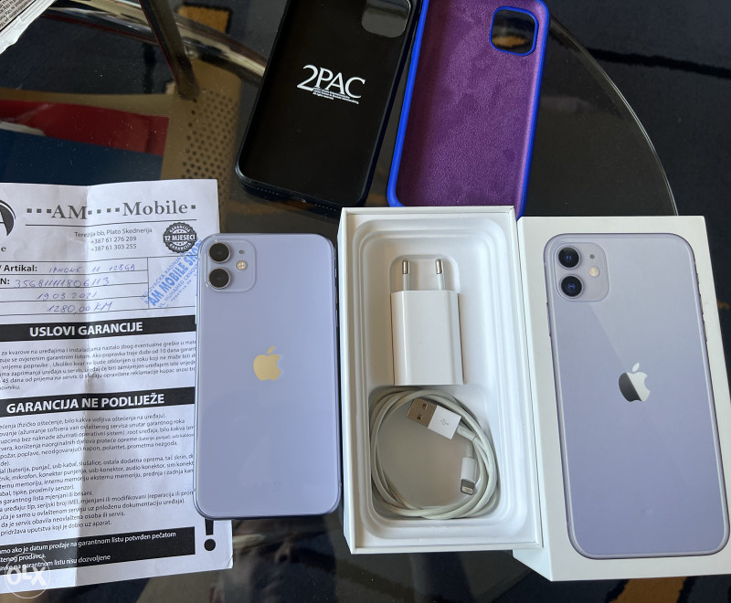 Iphone 11 Purple 128 giga. Stanje kao novo! Cijena 790KM