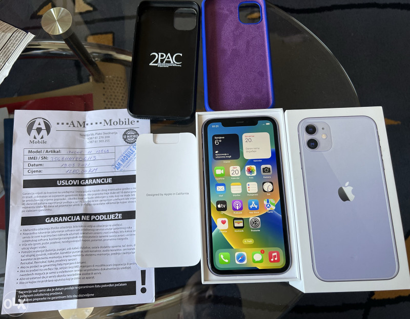 Iphone 11 Purple 128 giga. Stanje kao novo! Cijena 790KM