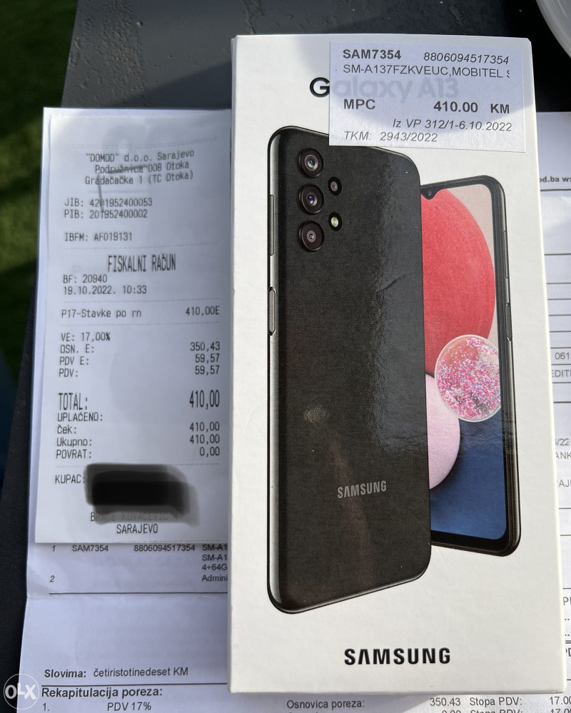 Samsung A12. Uzet prije 3 dana. Novoo!!! Garancija 2 god