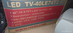 Vivax 40 40LE74T2 dvbt2 fhd led tv neispravan pokvaren