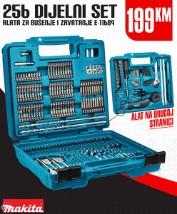 Makita Set alata 256-dijelni za bušenje i zavrtanje