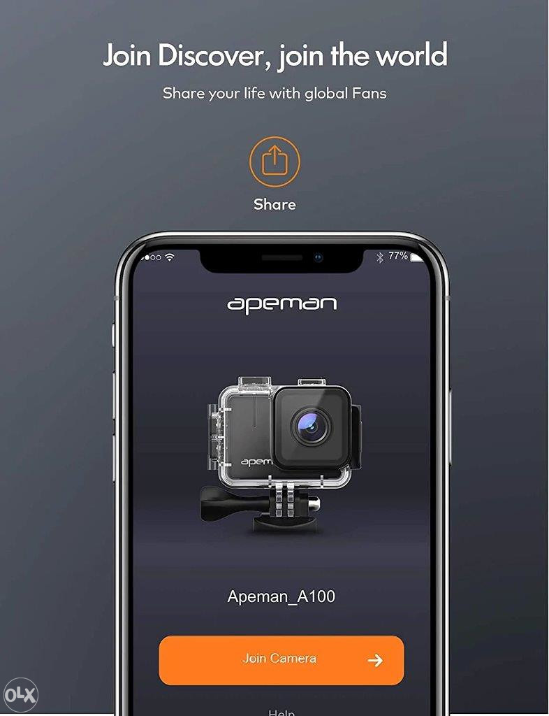 APEMAN A100 akcijska kamera, 4K / 50FPS Touch screen