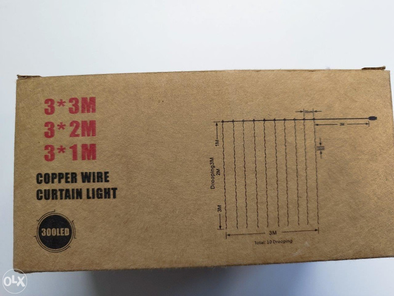 3m x 3m LED zavjese, 10 krakova, USB napajanje