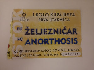 Karta sa utakmice Željezničar:Anorthosis