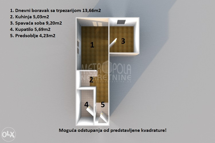Nov i novoopremljen jednoiposoban stan, Buća Potok