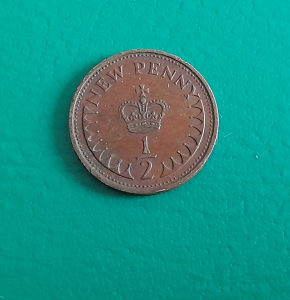 Velika Britanija-Engleska 1/2 new penny 1971.