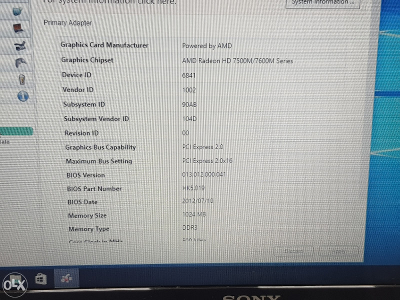 Laptop Sony sve151 (i5 3320M/6GB/500GB/1GB/1h)