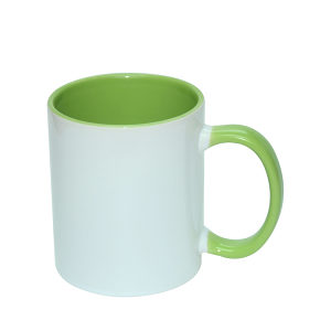Subli šalica ručka i unutrašnjost u zelenoj boji