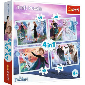 Trefl Puzzle /4 in 1 - Magično vrijeme / Disney Frozen