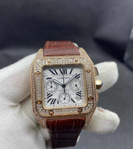 Cartier Santos Satovi 100 Chronograph XL Diamond 2023/G