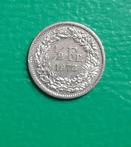 Svicarska 1/2 franc 1973.