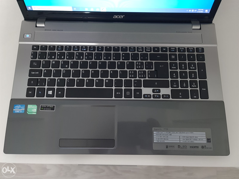 Gaming laptop Acer 8GB RAM i7 NVIDIA 710M 2GB