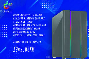 Računar Intel i5-10400F / 16GB / 240GB /  GTX 1650