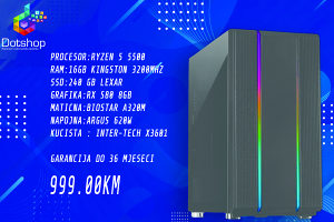 Računar Ryzen 5 5500 / 16 GB / 240 GB / RX580 8GB