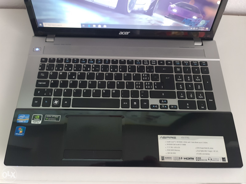 Gaming laptop Acer core i7 8GB RAM 17.3" 2GB graf