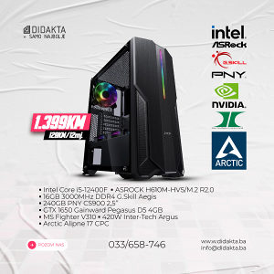 Gaming PC i5-12400F; GTX 1650; 16GB; 240GB